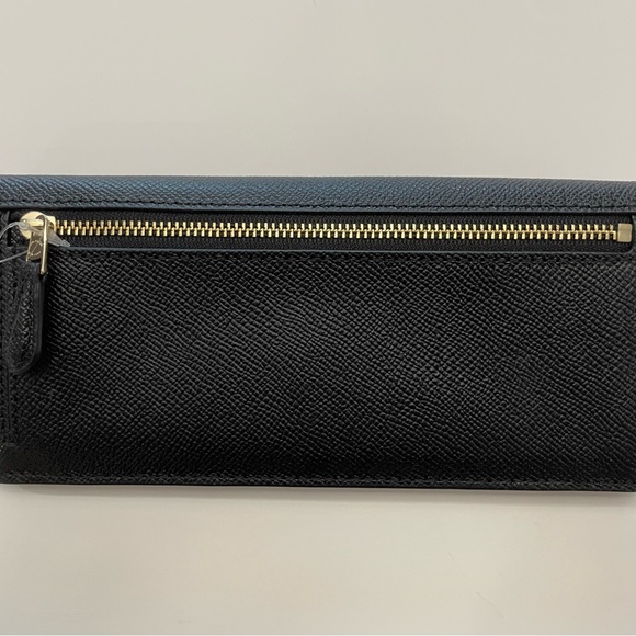 Coach Black Leather Slim Wallet Minimalist Design- NWT - Picture 3 of 11